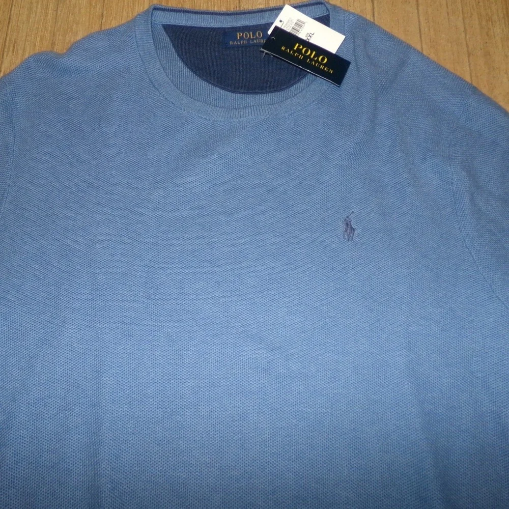 NWT MENS POLO RALPH LAUREN SZ XXL TEXTURED SWEATER~BLUE~NWT~